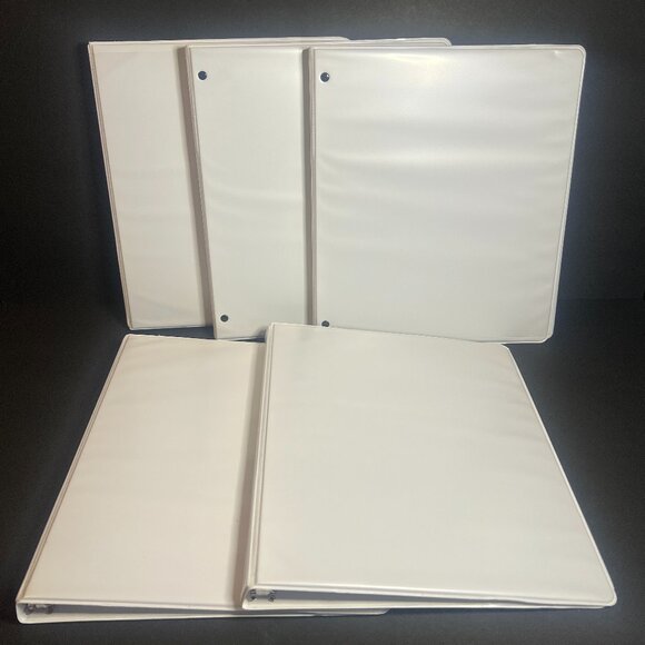 Lot of 5 Staples Simply #23717 White 1/2" 3-Ring View Binder 100 Sheet Capacity - Picture 1 of 7